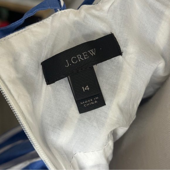 J. Crew Blue & White Striped Maxi Dress | Size 14 | 100% Cotton | Like New - Picture 8 of 10